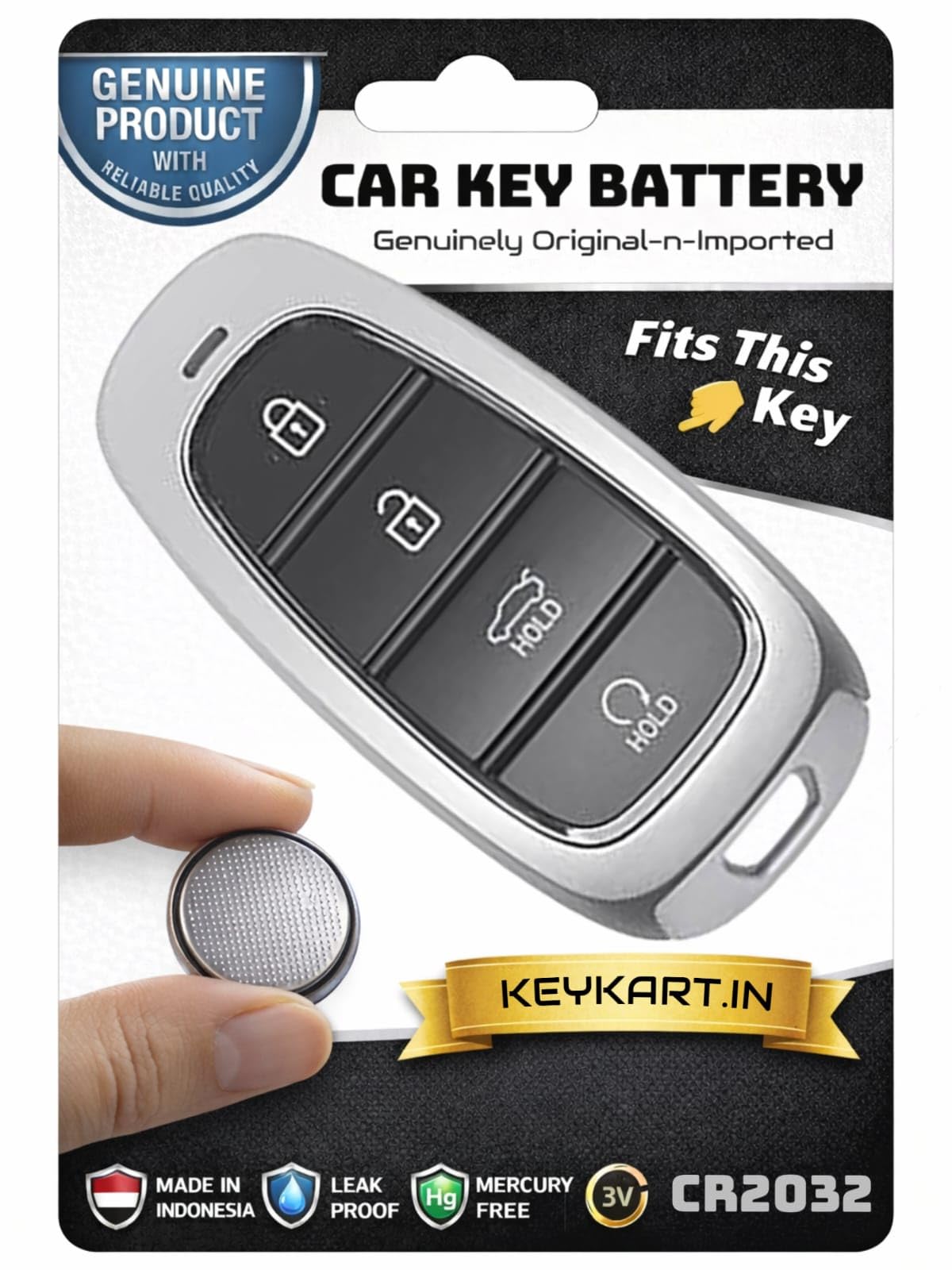 3V Lithium Coin Battery Cell - Hyundai Car Remote Key Battery I KEYFOB I Smart Key Battery, Original-n-Genuine Automotive Series I*CR2032/1/HYN/015* (Pack for 1 Key)-image-40