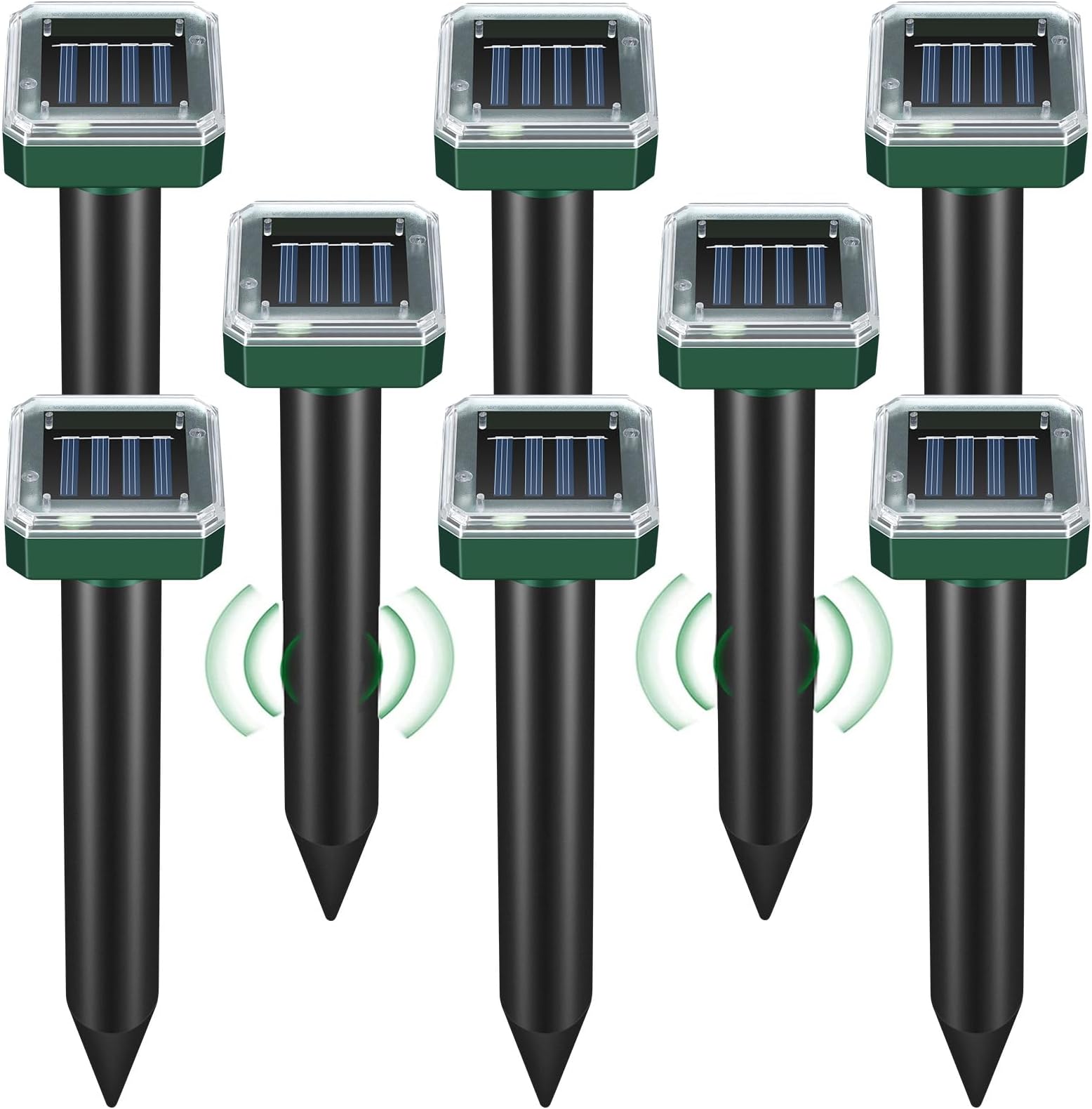 Mole Repellent Solar Powered 8 Pack,Snake Vole Repellent Outdoor, Gopher Repellent Ultrasonic Solar Powered for Lawn Garden Waterproof, Sonic Mole Spikes,Get Rid of Moles Groundhog Chipmunk Repellent