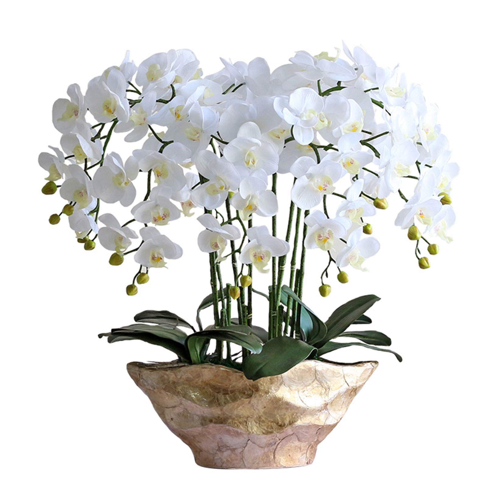 IUokLU Artificial Flower In Pot Artificial Phalaenopsis Flowers Furnishing Decoration Potted Plants Faux Butterfly Orchid Set