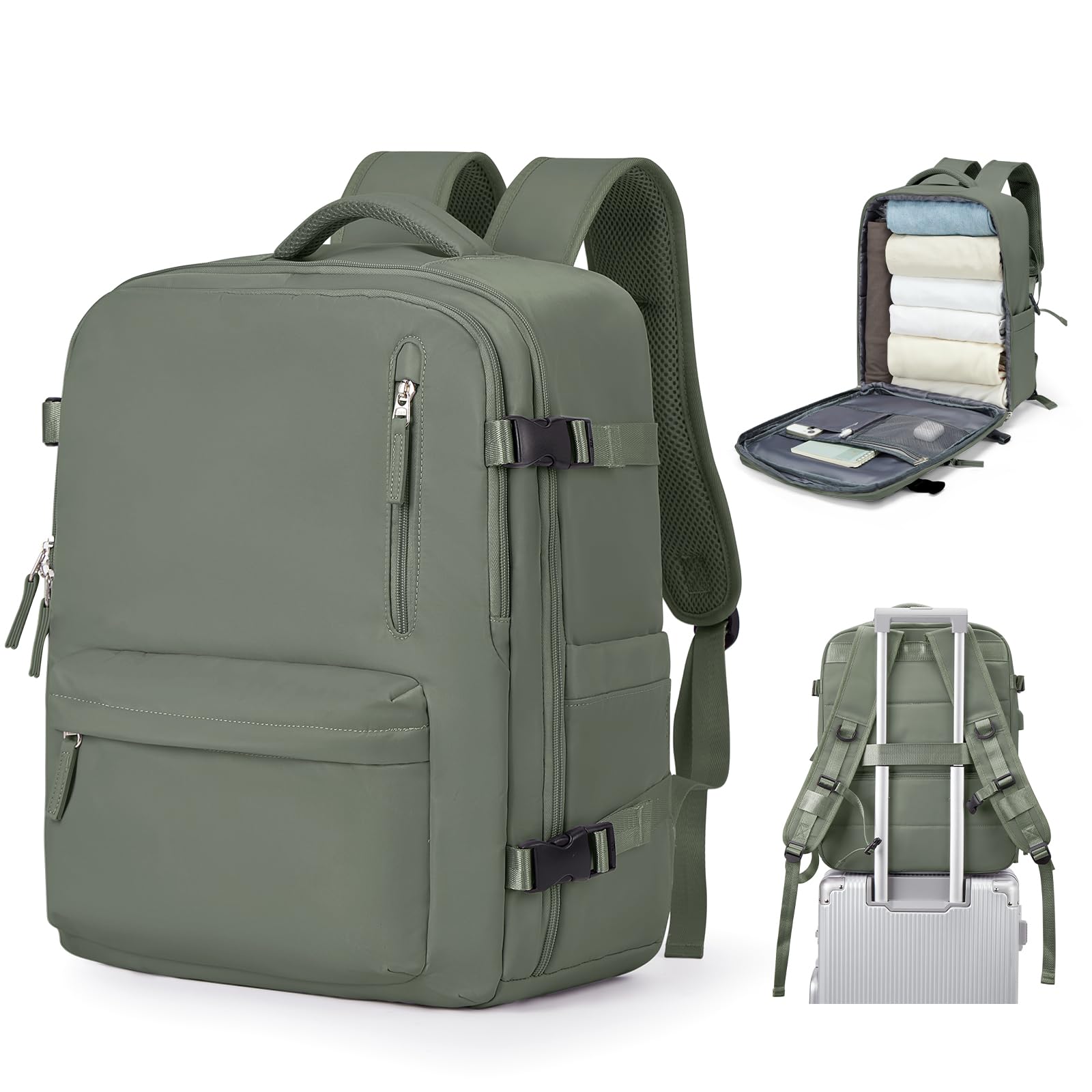BJLFS Borse da Cabina per Ryanair 40×20×25 Bagaglio a Mano Easyjet 45×36×20 Borsa Zaino da Viaggio, Zaino da trekking,Zaino Casual per laptop da 14 pollici per scuola