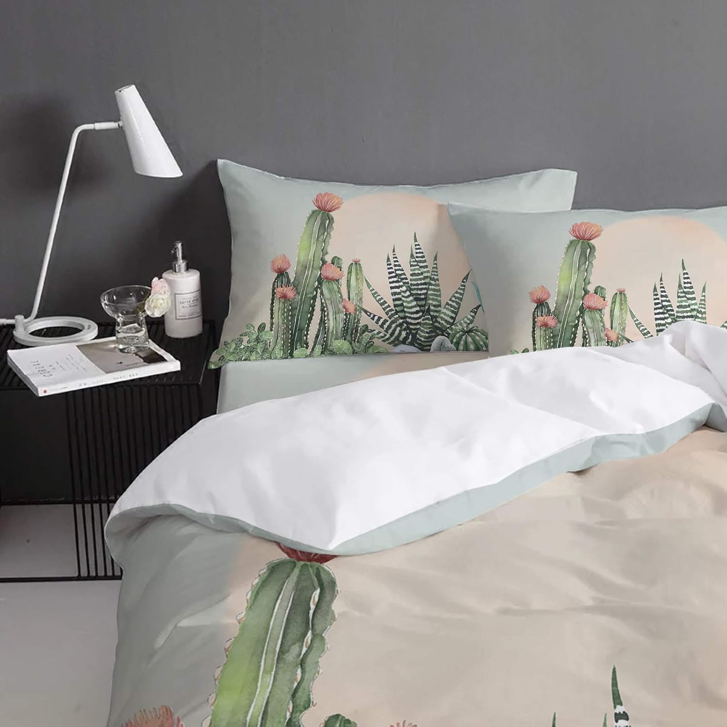 Flаѕh Sаlе Buу 1 gеt 1 Home Collection dh King Size Duvet Cover Set,Cactus Sunset,Breathable Comforter Cover Set for Kids Bedding Sheet Set with Zipper Closure