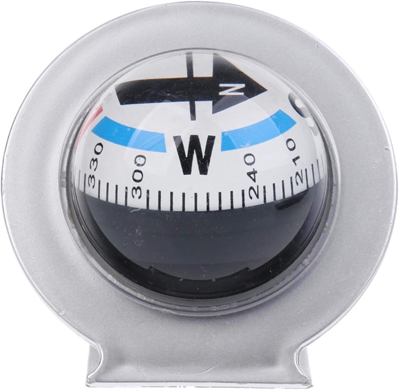 Fast Response Auto Car Boat Truck 360 Degree Navigation Compass Dashboard Ball Mount for Camping Travel Silver