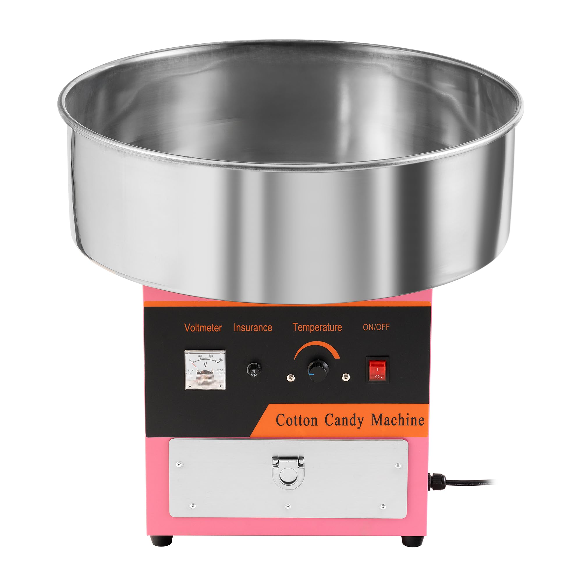 Professionelle Zuckerwattemaschine 980W – Elektrische Zuckerwatte Maschine aus Edelstahl mit Temperaturregelung & Aufbewahrungsschublade | Zuckerwattemaschine für Events, Partys & Gastronomie