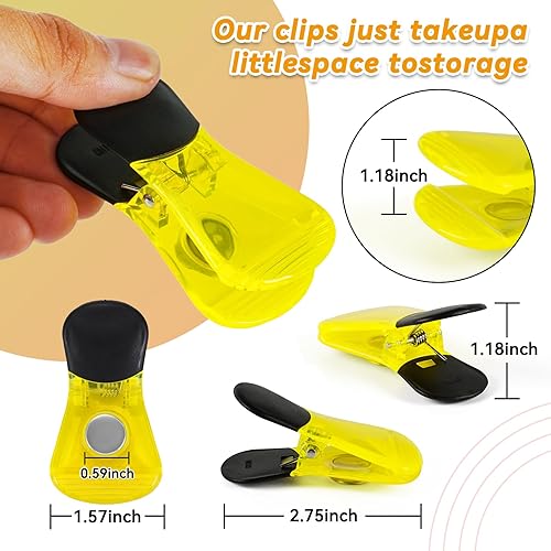 Miniatura 3 de Juego de clips magnéticos de plástico para refrigerador, clips de papel magnéticos, clips para bolsas de aperitivos, clips multiusos, juego de 6