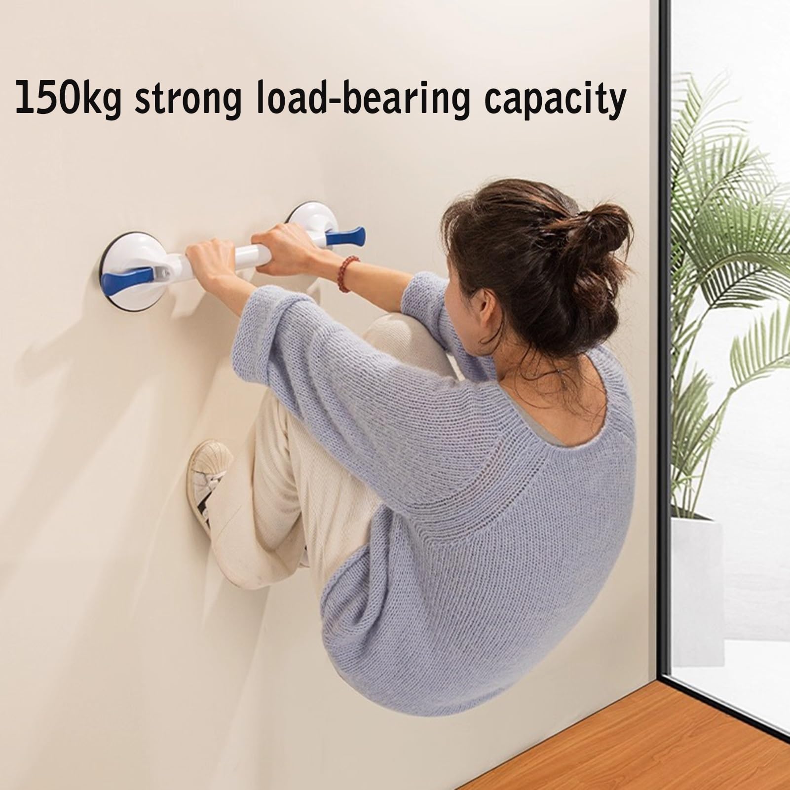 montado en la Pared Barras de Apoyo for el baño, Barras de Seguridad con Ventosa, ayudas for Sentarse y levantarse, aptas for Personas Mayores y niños.