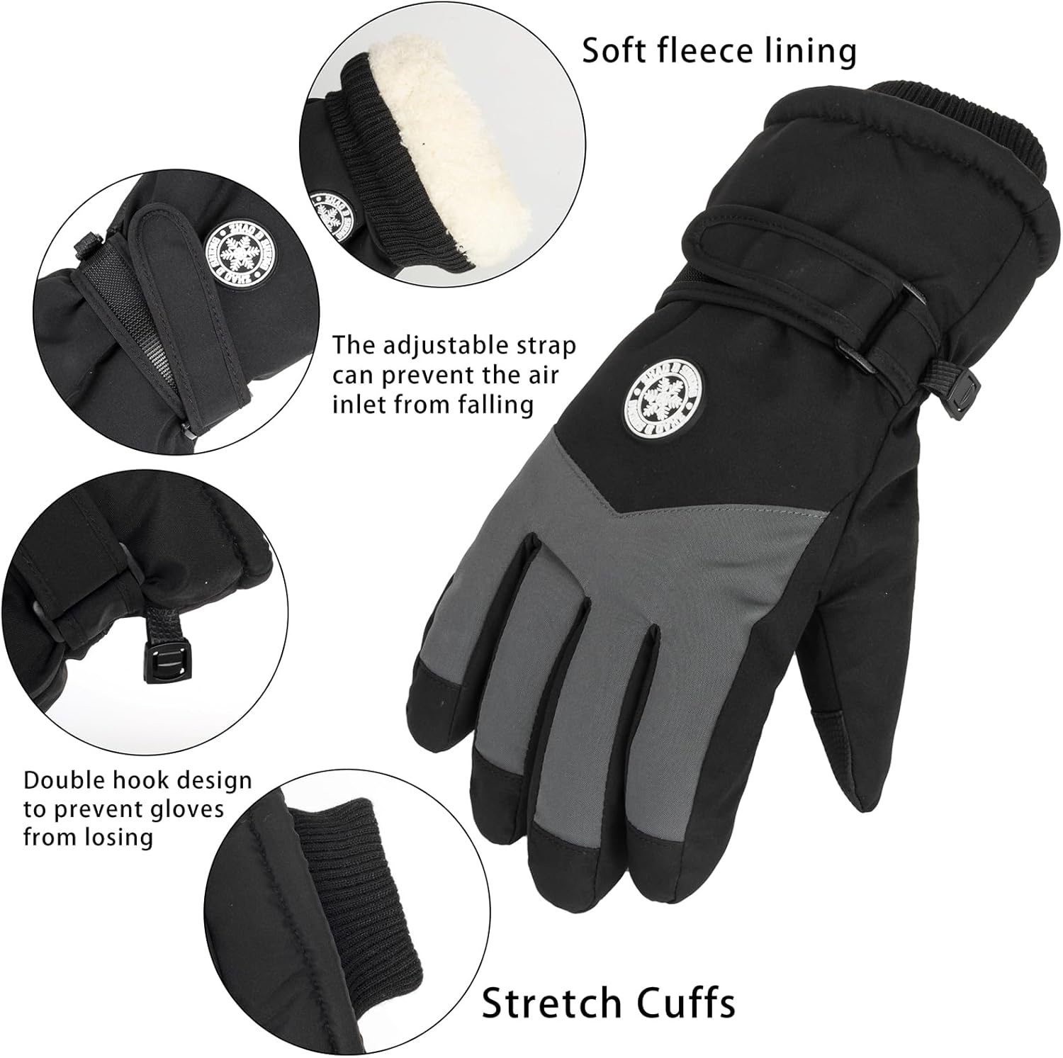 Winter-Ski-Gloves for Men Women Warm Touchscreen-Waterproof-Snow Gloves for Skiing Cycling Driving - Image 5