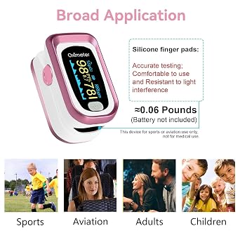 Pulse Oximeter Fingertip, 4 Data Oximeter with Respiration, Pulse Oximeter with Respiratory, Oximeter SpO2 Pulse Rate Count(Pink)
