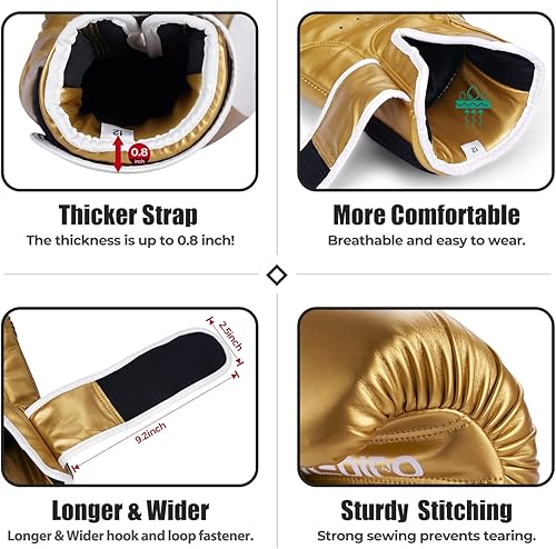 Miniatura 9 de Guantes de boxeo para hombres y mujeres, guantes de entrenamiento de cuero de primera calidad, guantes de entrenamiento para saco de boxeo