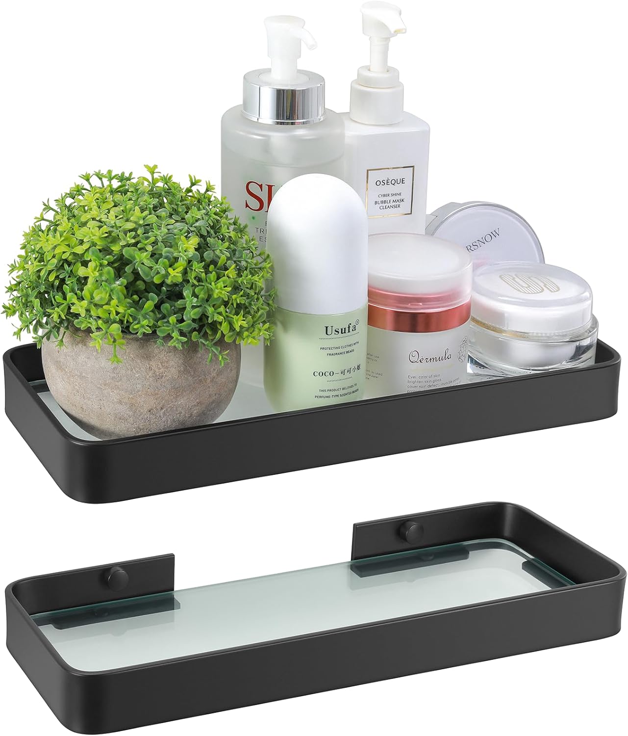 Gatco 4666MX - Reveal 20-1/8" (511mm) Glass Shelf (Matte Black