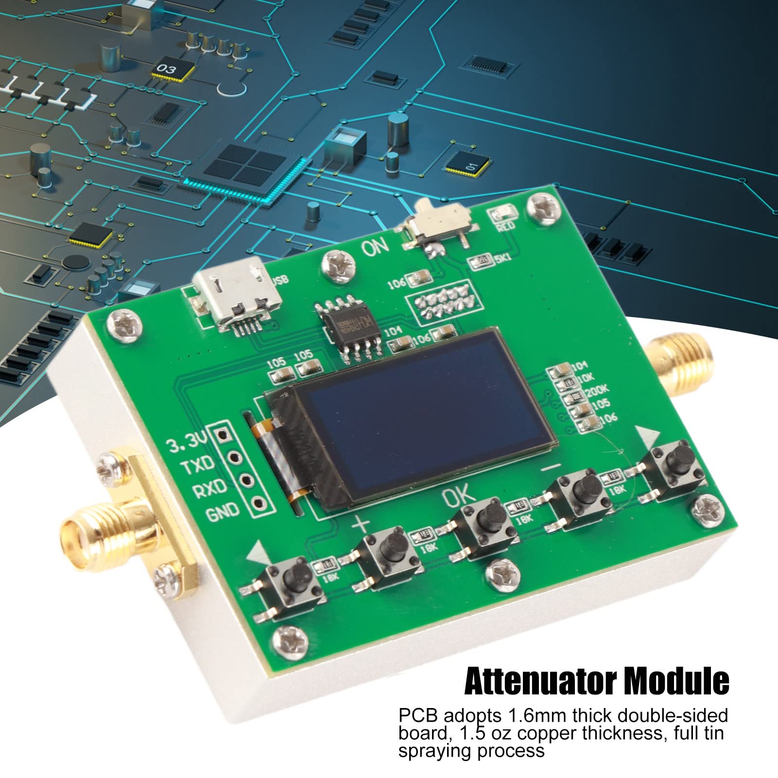 Cyfrowy programowalny moduł tłumika Precyzyjny element elektroniczny PCB 6G do testów laboratoryjnych
