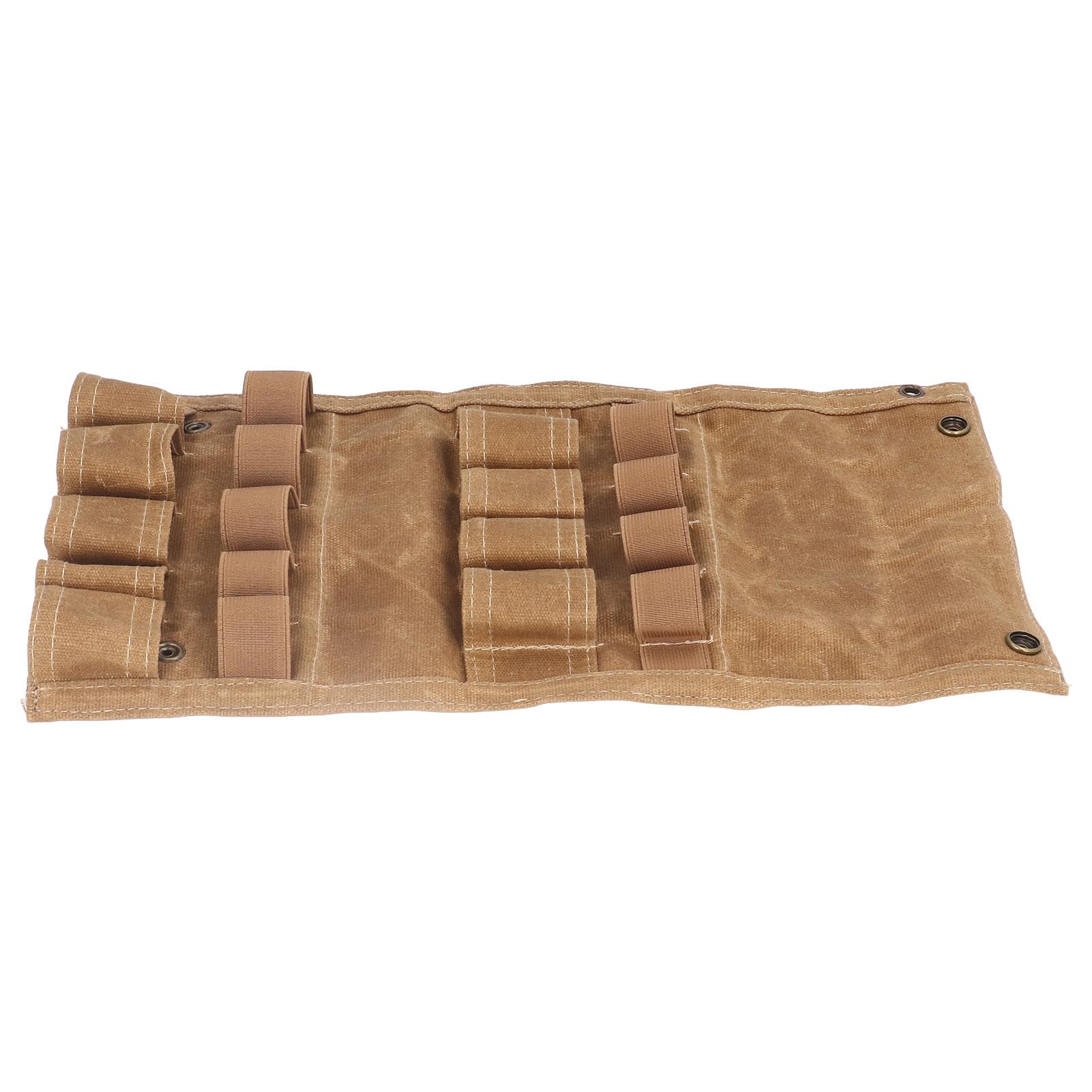 Cocoarm Borsa per Bottiglie di Spezie, Borsa per Bottiglie di Condimento per Esterni in Tela con 9 Slot, Supporto Portatile Pieghevole, Design con Foro per Corda, per Campeggio Barbecue Picnic (Cachi)