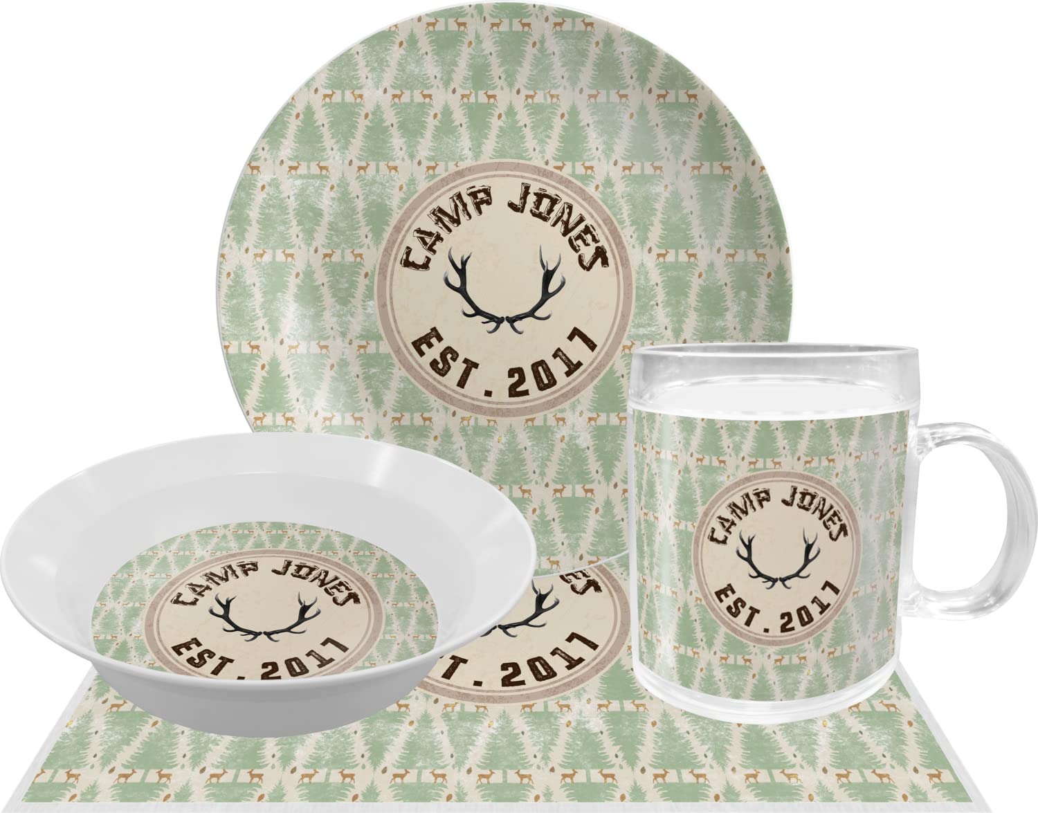 Personalized Deer Melamine Bowl - 12 oz