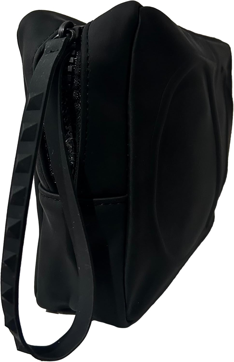 Valentino Black Large Zip Makeup Cosmetic Clutch Wristlet Pouch Approx 8.5L x 5H x 2W (2235)