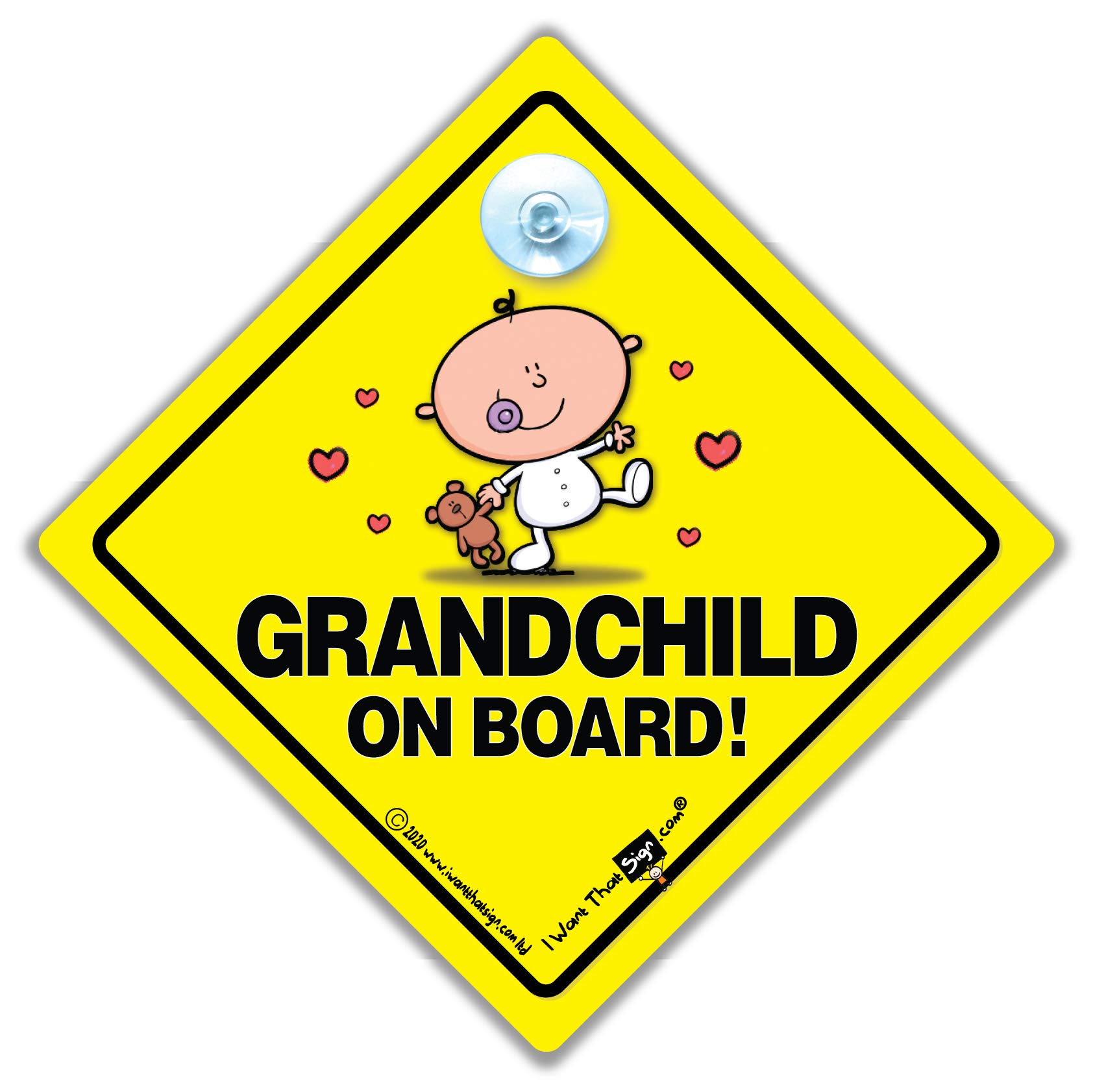 Toddlers On Board Car Sign, Baby On Board Sign, Grandchild On Board High Visibility Advisory Suction Cup Car Window Sign Designed To Let Other Road Users A Child Is In The Car 14 Cm X 14cm X 2cm - View #6