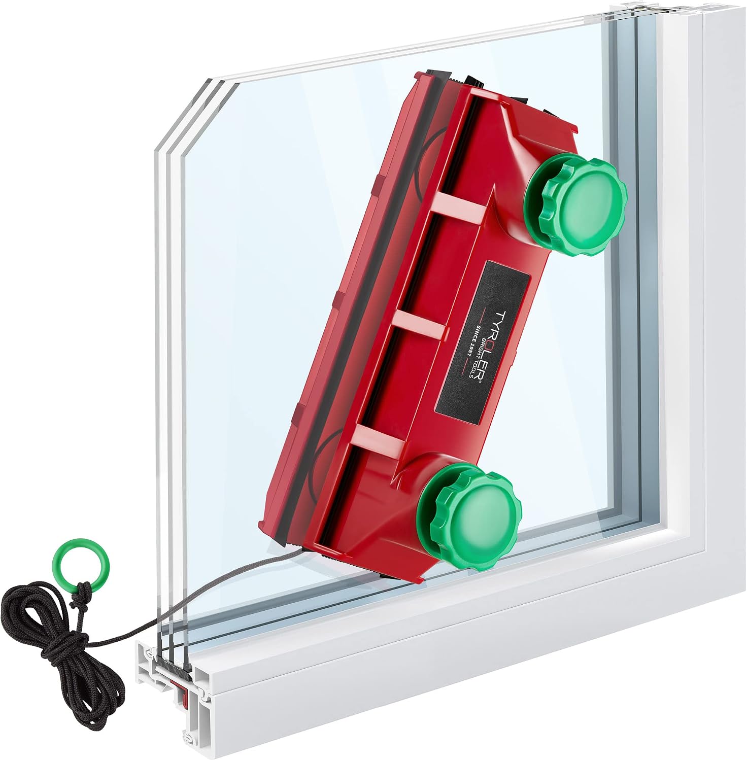 Flash Deals - 50% OFF Tyroler Bright Tools The Glider D4 Magnetic Window Cleaner, Universal Fits Any Windows thickness In The World 0.1-1.6 Due to Adjustable Force Control. 3M Long Anti-Falling Rope, Double-Sided