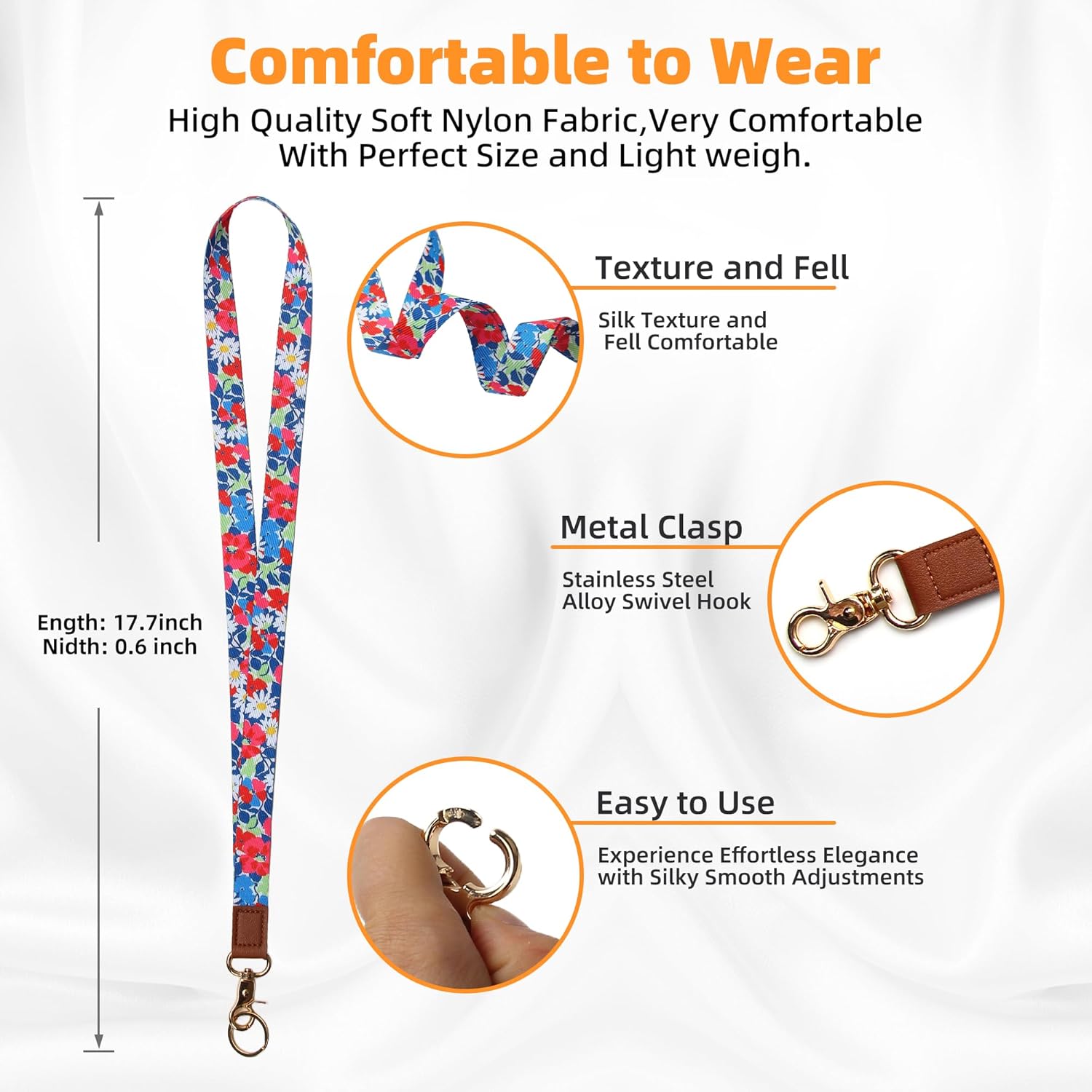 Condition photo showing New/Like New for Neck Lanyard for Keys, Wallets and ID Badge Holders, Cute Cool Lanyard Strap for Men and Women 1 Blue-pattern