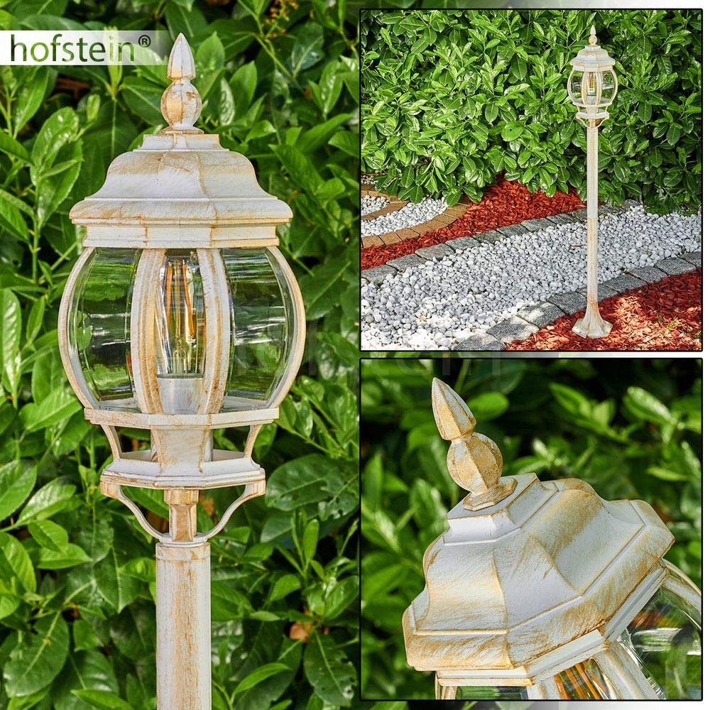 Lampada Da Giardino Lentua Stile Vintage, Palo Da Sentiero In Alluminio Nero, Altezza 120 Cm Con Attacco E27 E IP44, Perfetta Per Esterni (lampadina Esclusa)