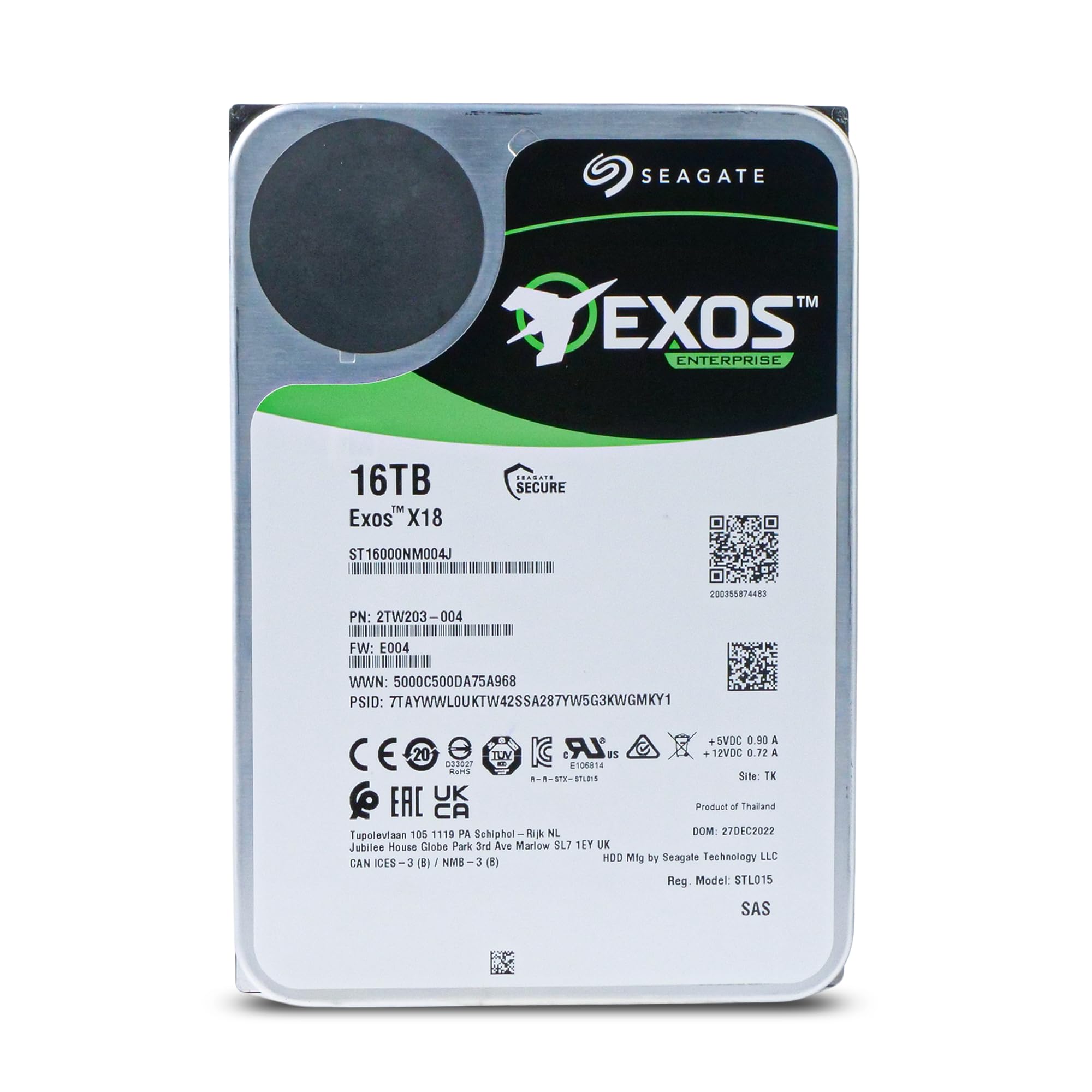 Seagate Exos X18 ST16000NM004J 16 TB Hard Drive - Internal - SAS
