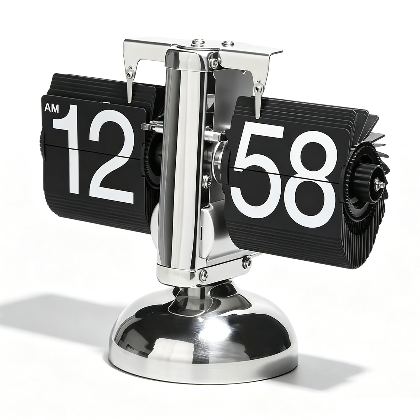 Flip-Schreibtischuhr, Retro-Digital-Flip-Down-Uhr, Vintage-Tischuhr, Tischuhr Mit Digital, Automatisches Drehen Minimalist-Einfuß-mechanische Auto Für Zuhause/Büro(Batterie)