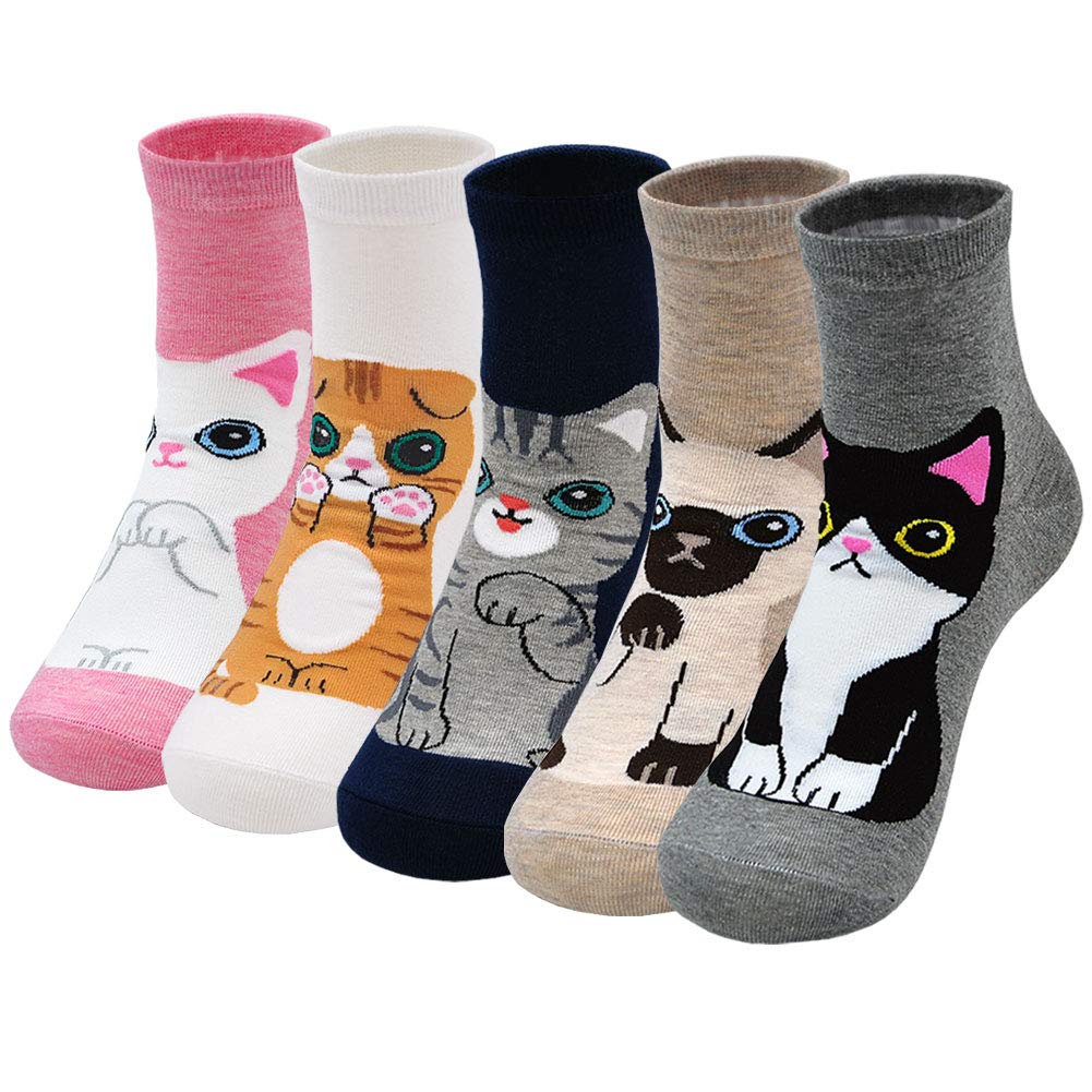PUTUO Calcetines Divertidos Mujer Calcetines Térmicos, Calcetines de Algodón Mujer Calcetines Animales Lindos, 5 Pares — view 8