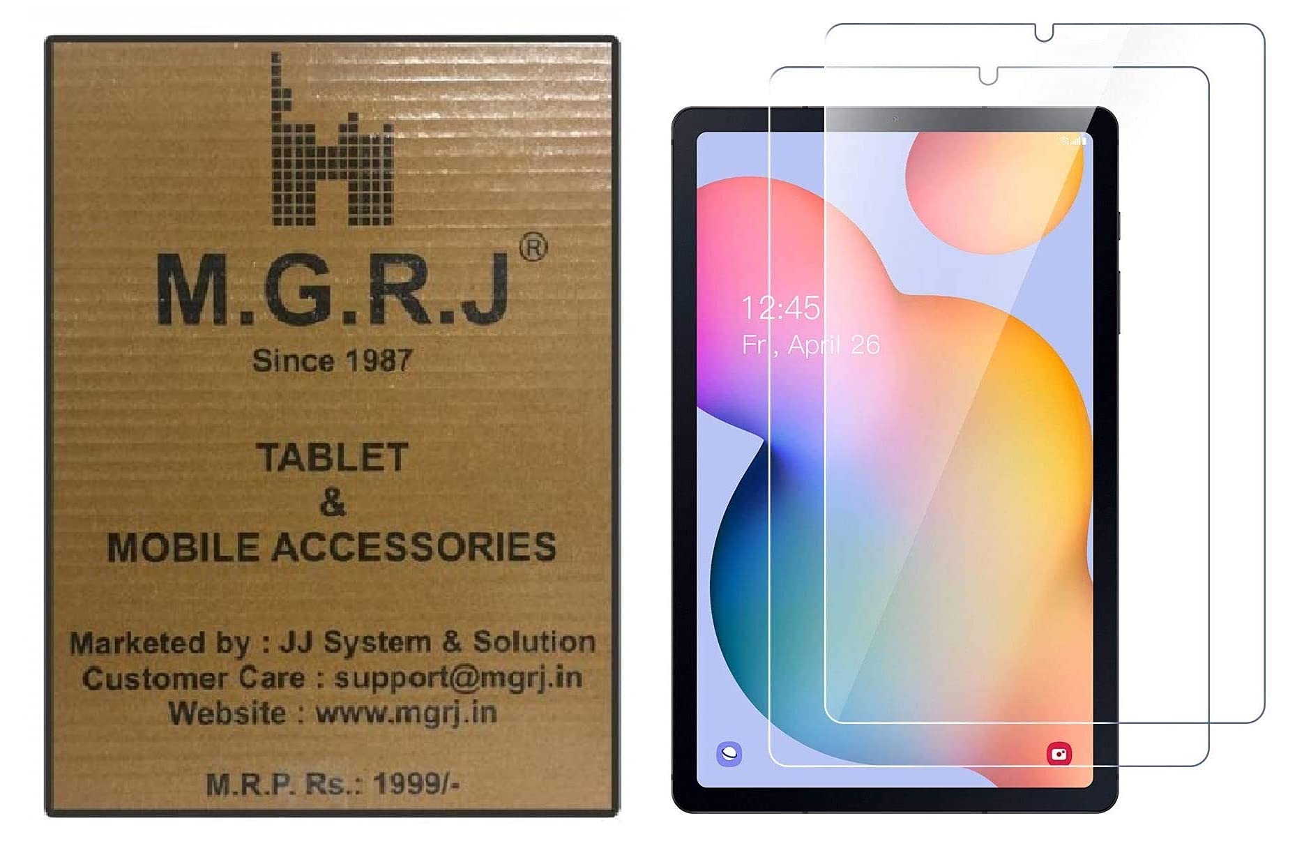 M.G.R.J® Tempered Glass Screen Protector Compatible for Samsung Galaxy Tab S6 Lite / S6 Lite (2022) (S Pen Compatible) (SM-P610, SM-P613, SM-P615, SM-P619) (10.4" inch) (Pack of 2) (B08HVXHGLW) Amazon Price History, Amazon Price Tracker