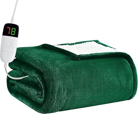 BOMOVA Heated Electric Blanket Full Size - 72" x 84" Heating Blanket with 10 Heating Levels & 8 Hours Auto Off, Warm Flannel Blanket with Over-Heat Protection, for Women, ETL & FCC Certified