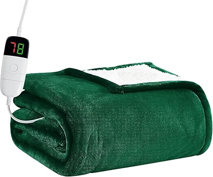 BOMOVA Heated Electric Blanket Full Size - 72" x 84" Heating Blanket with 10 Heating Levels & 8 Hours Auto Off, Warm Flannel Blanket with Over-Heat Protection, for Women, ETL & FCC Certified