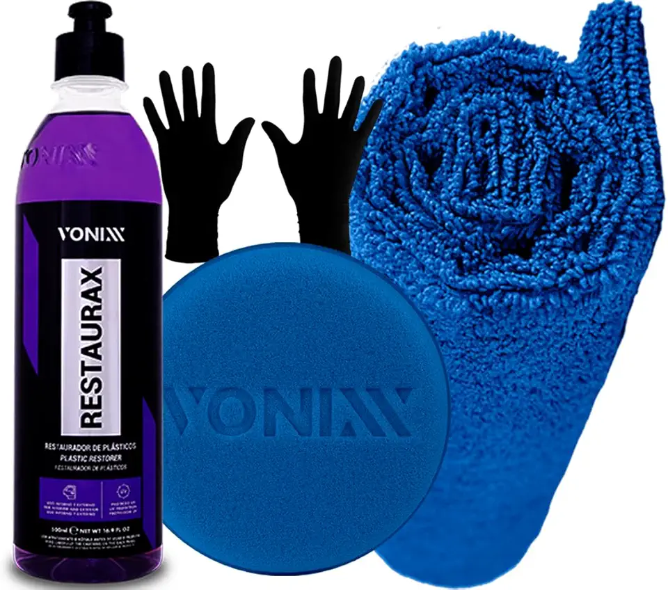 Kit Restaurax Restaurador Renovador Revitalizador de Plasticos e Borrachas + Aplicador