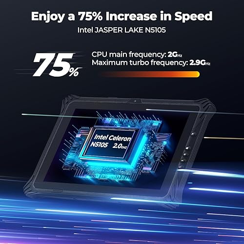 Miniatura 2 de MUNBYN Tablet resistente IRT09, tableta duradera Windows 11 Pro de 12.2 pulgadas, Intel N5105, 16GB+128GB, tableta 4G LTE para el trabajo, tableta