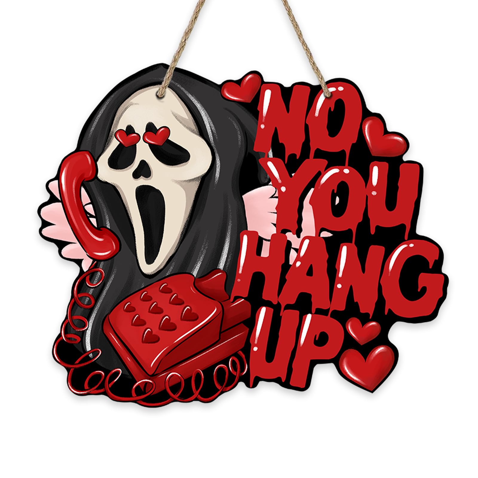 Bolisom Halloween Horror Grim Reaper Front Door Sign, Humor Ghost