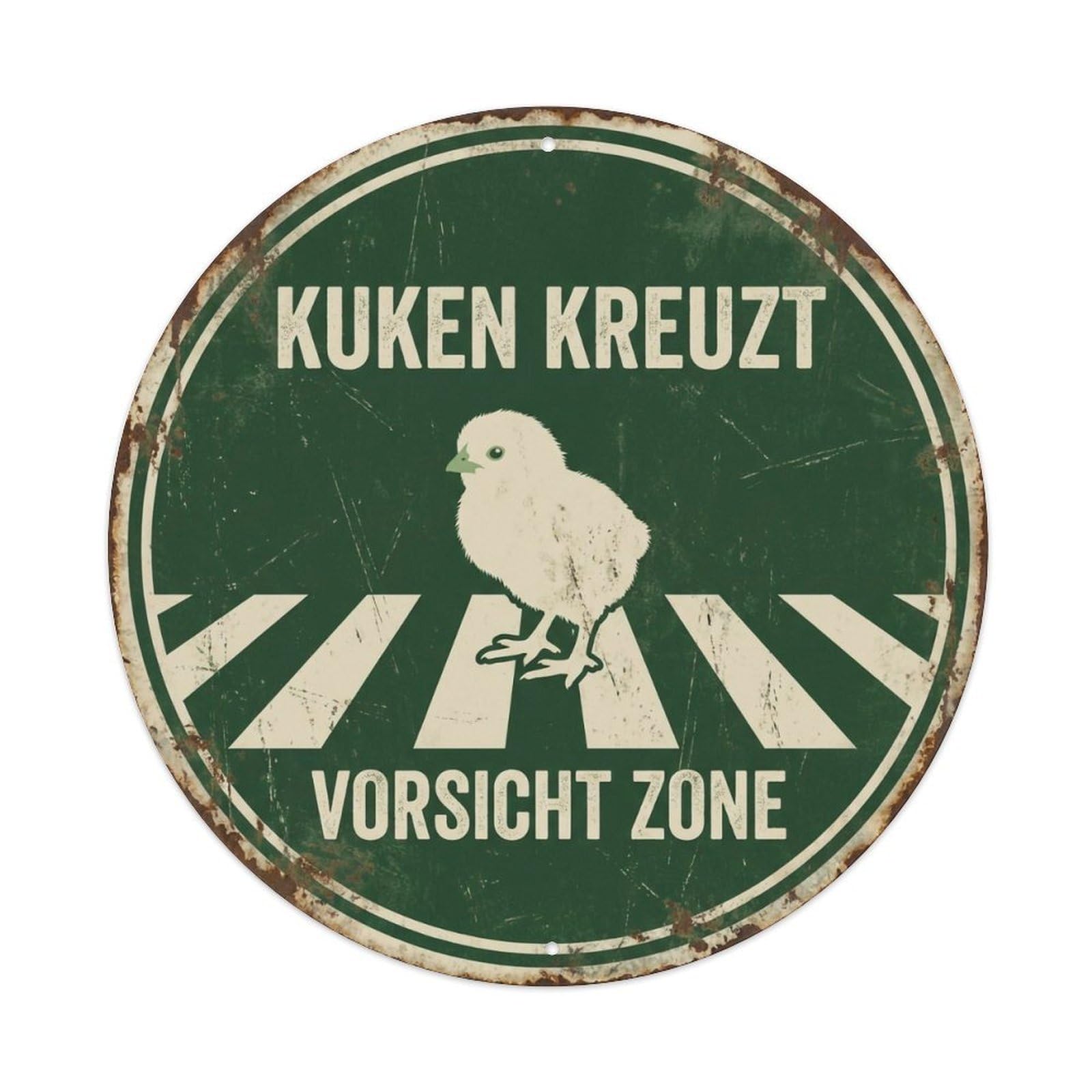 Chick Crossing Vorsicht Zone Nostalgic Metal Tin Sign