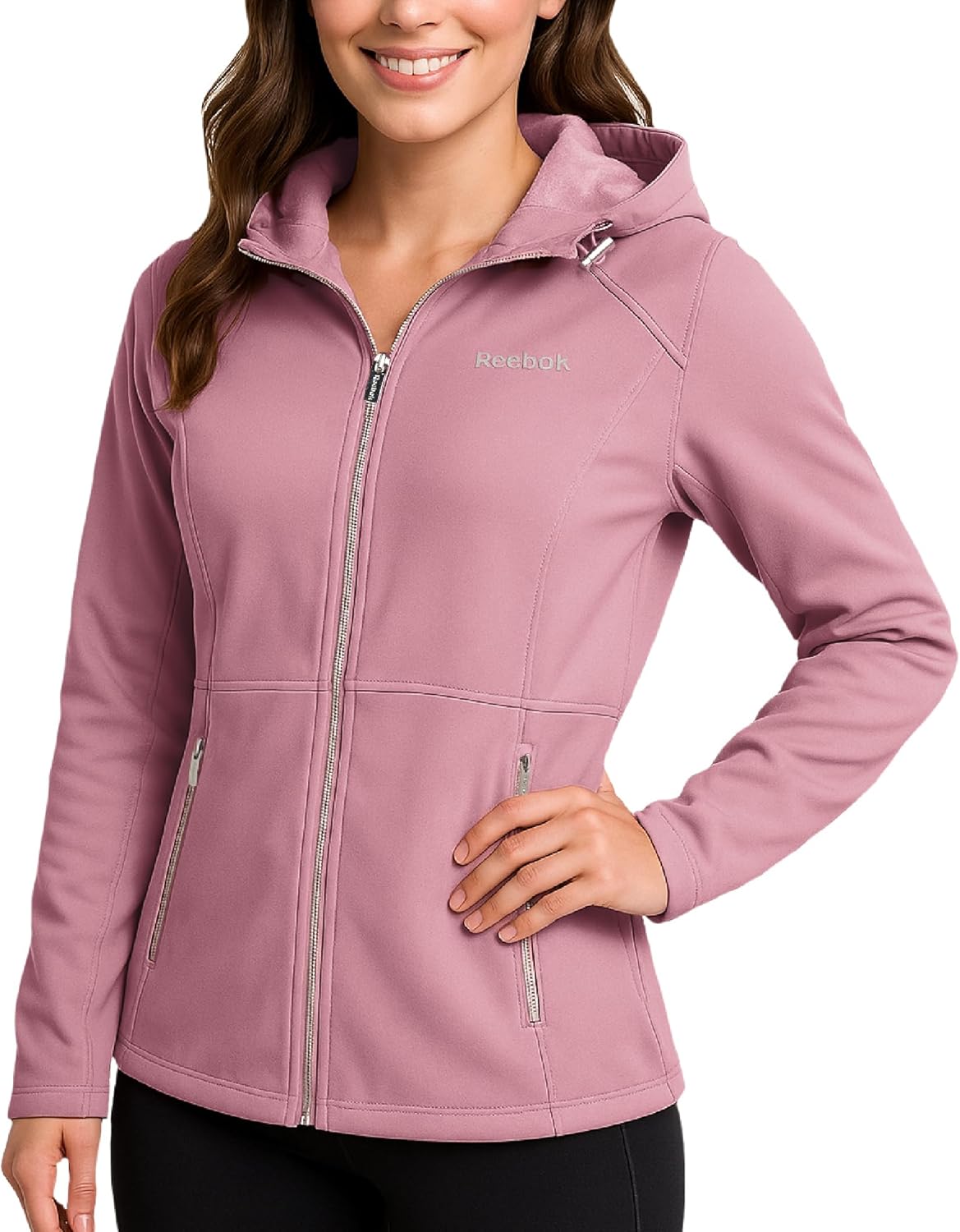 Reebok Womens Softshell Jacket – Super Soft Woven Wind Resistant Womens Fleece Jacket for Golf Running Gym Workout Hiking Reebok Womens Softshell Jacket – Super Soft Woven Wind Resistant Womens Fleece Jacket for Golf Running Gym Workout Hiking