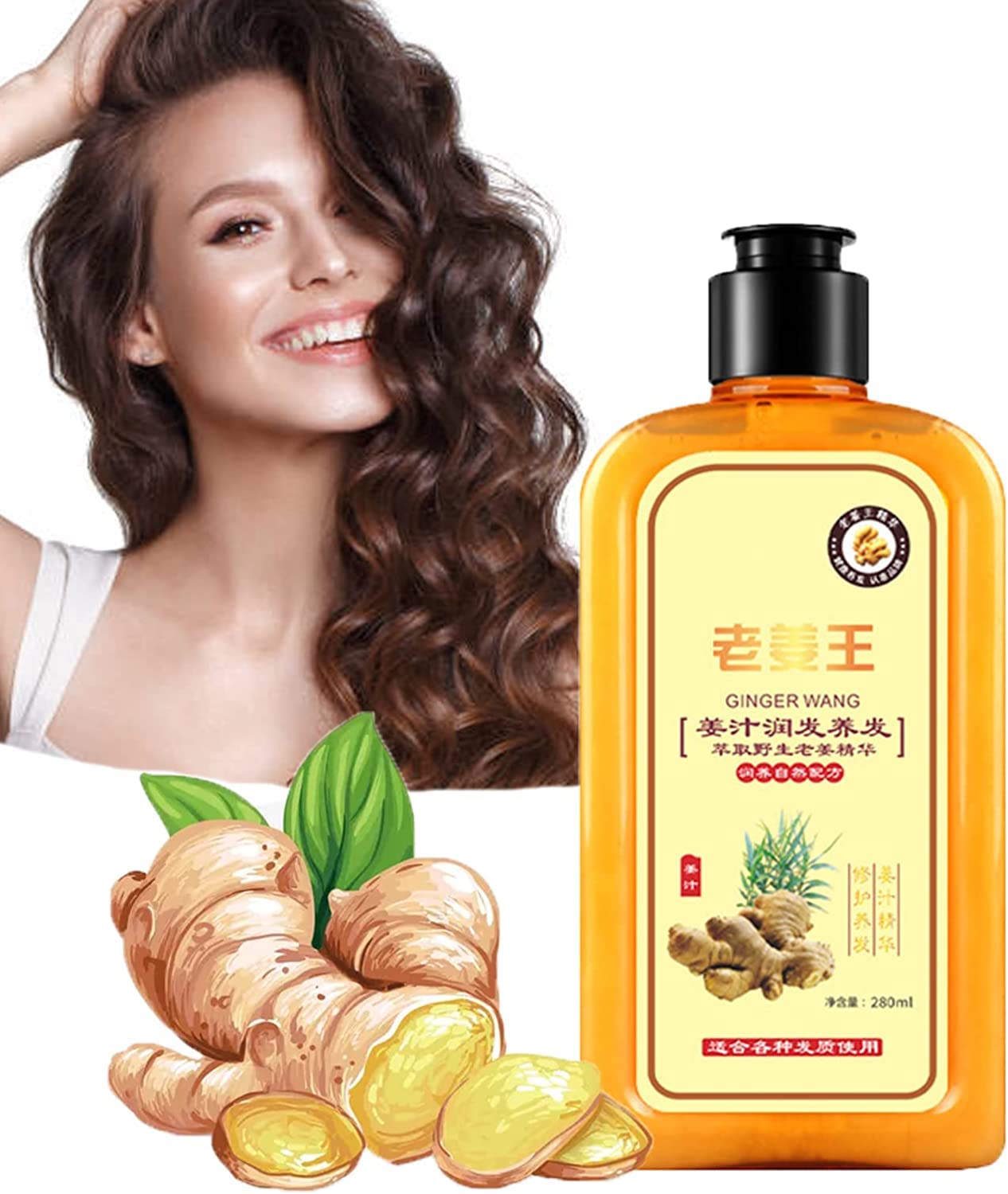 Ginaday Instant Ginger Hair Regrowth Shampoo - Pura Ginger Hair Reborn Anti Thinning Shampoo, Ginger Shampoo for Hair Growth, Ginger Hair Care Shampoo