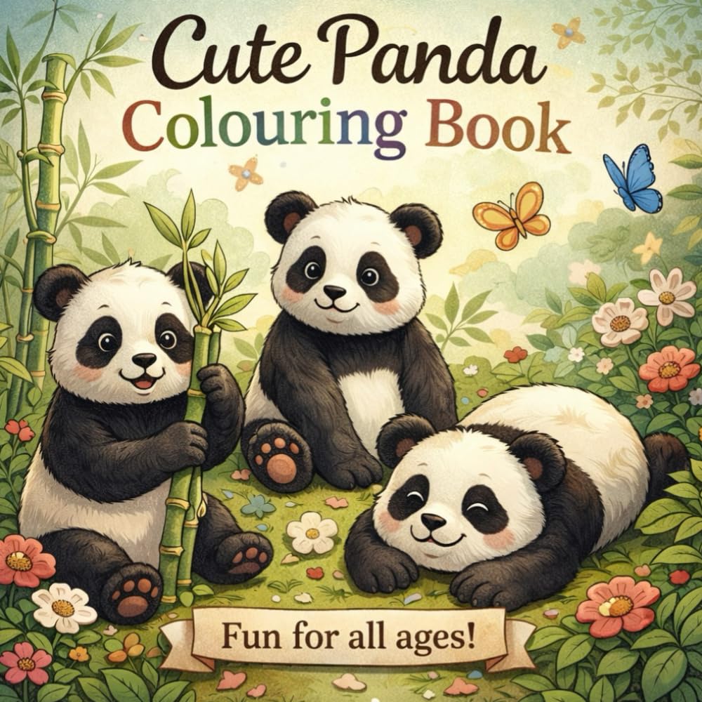 Cute pandas colouring book: Adorable panda designs for kids and panda lover