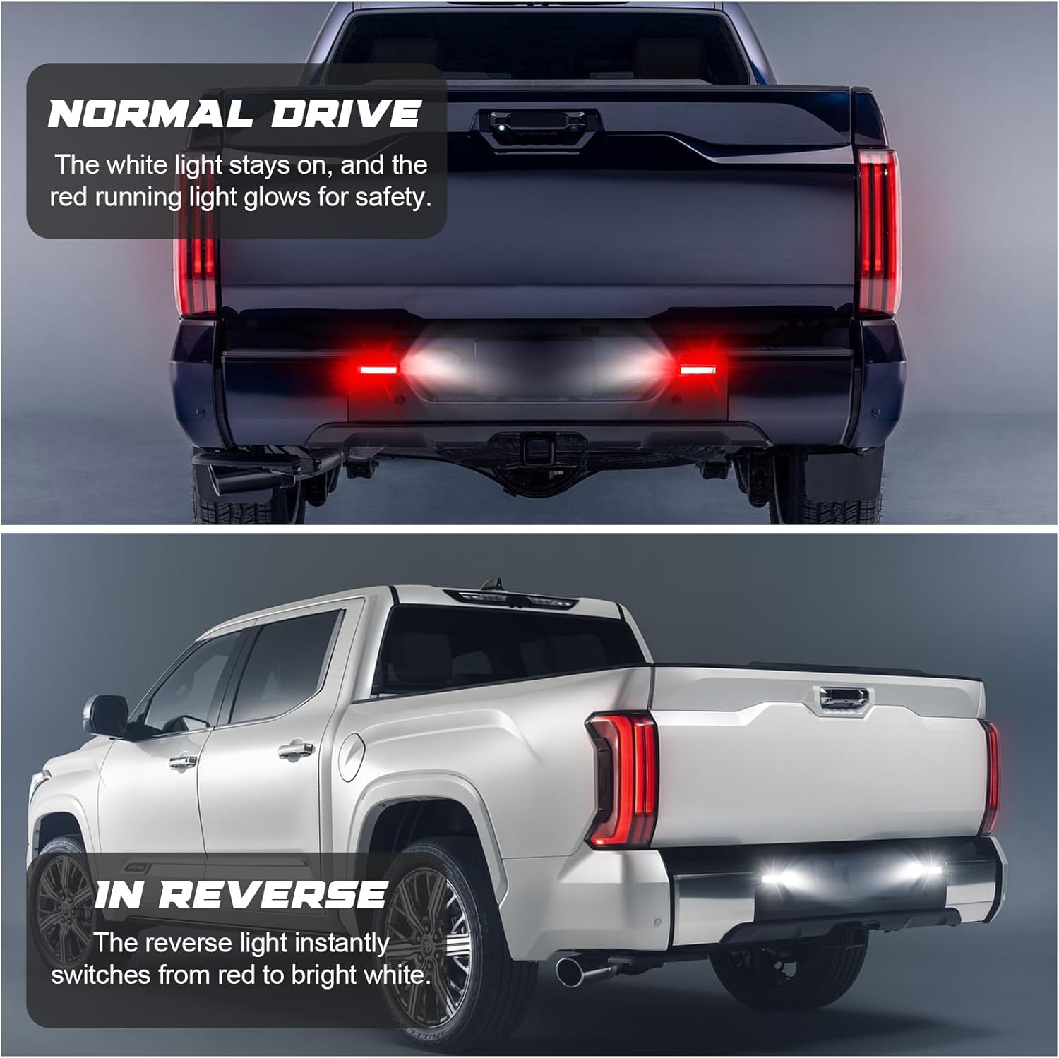 License Plate Light Fits for 2022-2025 Tundra(3rd Gen) White & Red LED Backup Reverse lights 2 Packs Daytime Running Light Tag Lamp
