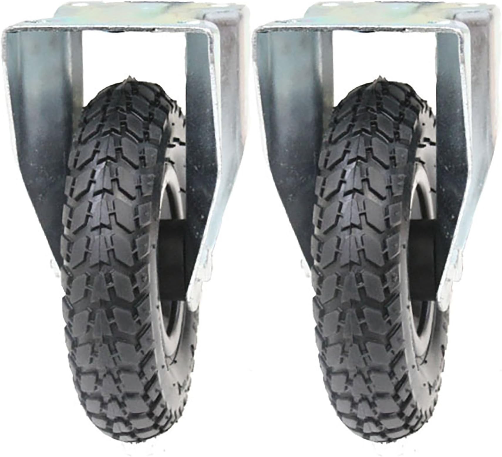 2-8" inch 200mm pneumatic castors, 2 fixed castors (200x50) inflated pumped