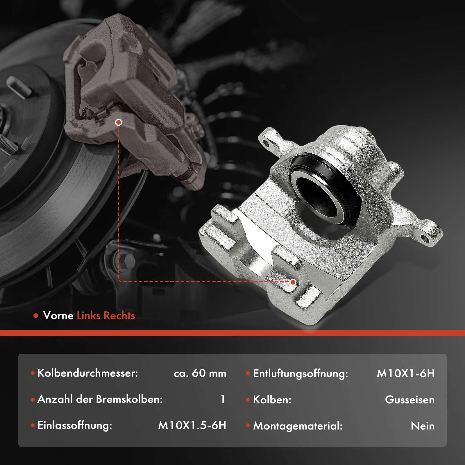Frankberg 2x Pinze freno Anteriore sinistro destro Compatibile con Mokka/Mokka X J13 Astra J Car.a.van P10 Zafira Tourer C P12 Astra J P10 Replace# 95522602