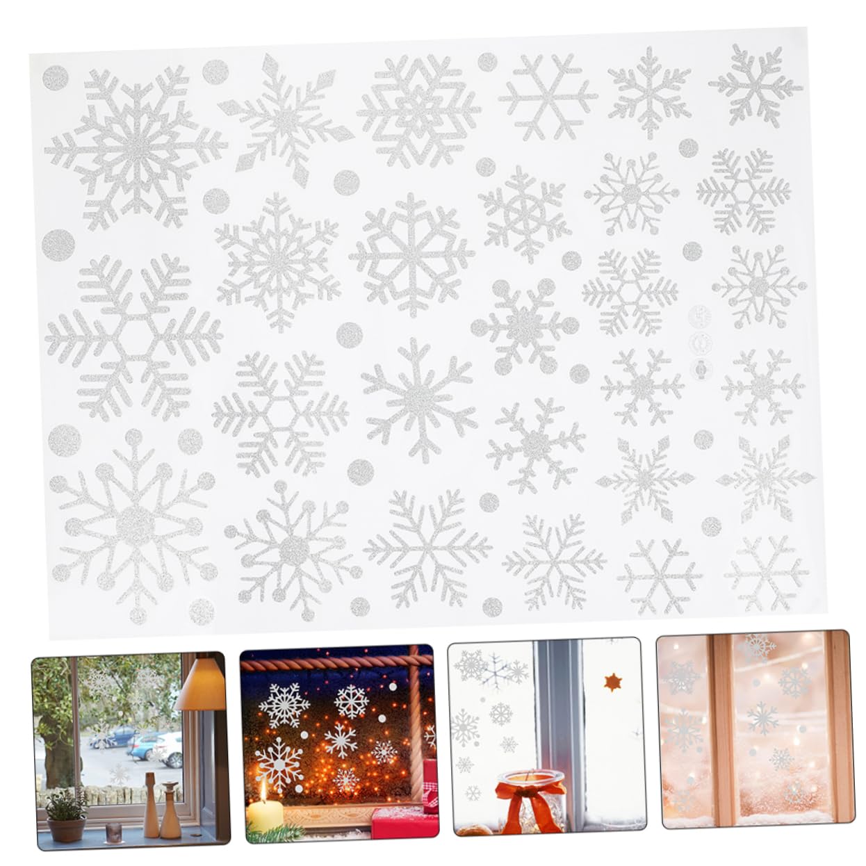DOITOOL 5blätter Schneeflocken-fensteraufkleber Weihnachtsfensterdeko Schneeflocken-wandtattoos Weihnachtsfensteraufkleber für Glasfenster Weihnachtswandtattoos fürs Wohnzimmer