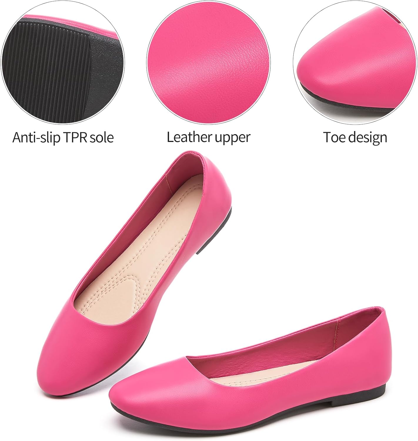 Hash Bubbie Women's Flats Shoes Ballet Flats Dress Shoes Comfortable PU Leather Slip on Shoes for Women - Image 9