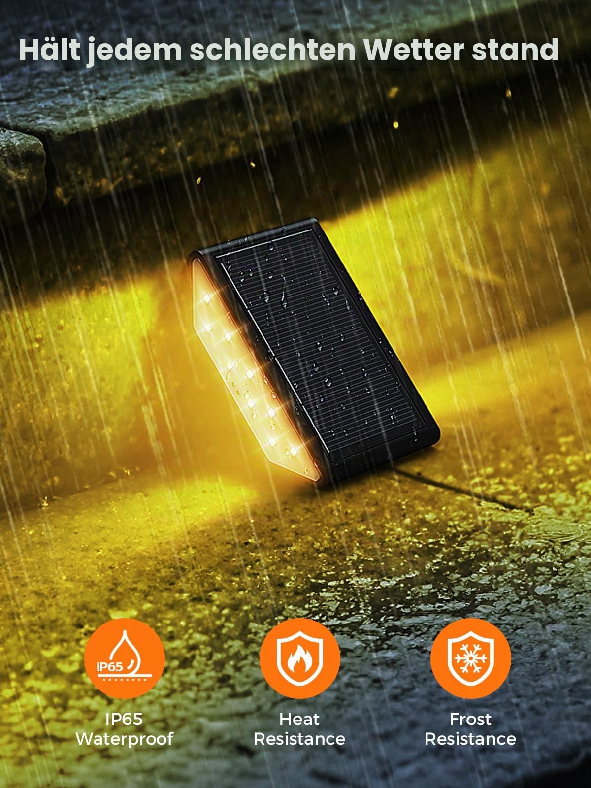 Smiling Shark Solarlampen Für Außen, 6 Stück Solar LED Treppenbeleuchtung Aussen Warmweiß Beidseitiges Beleuchtungs IP65 Wasserdichte Solar Stufenleuchten Für Garten Terrasse Gehweg
