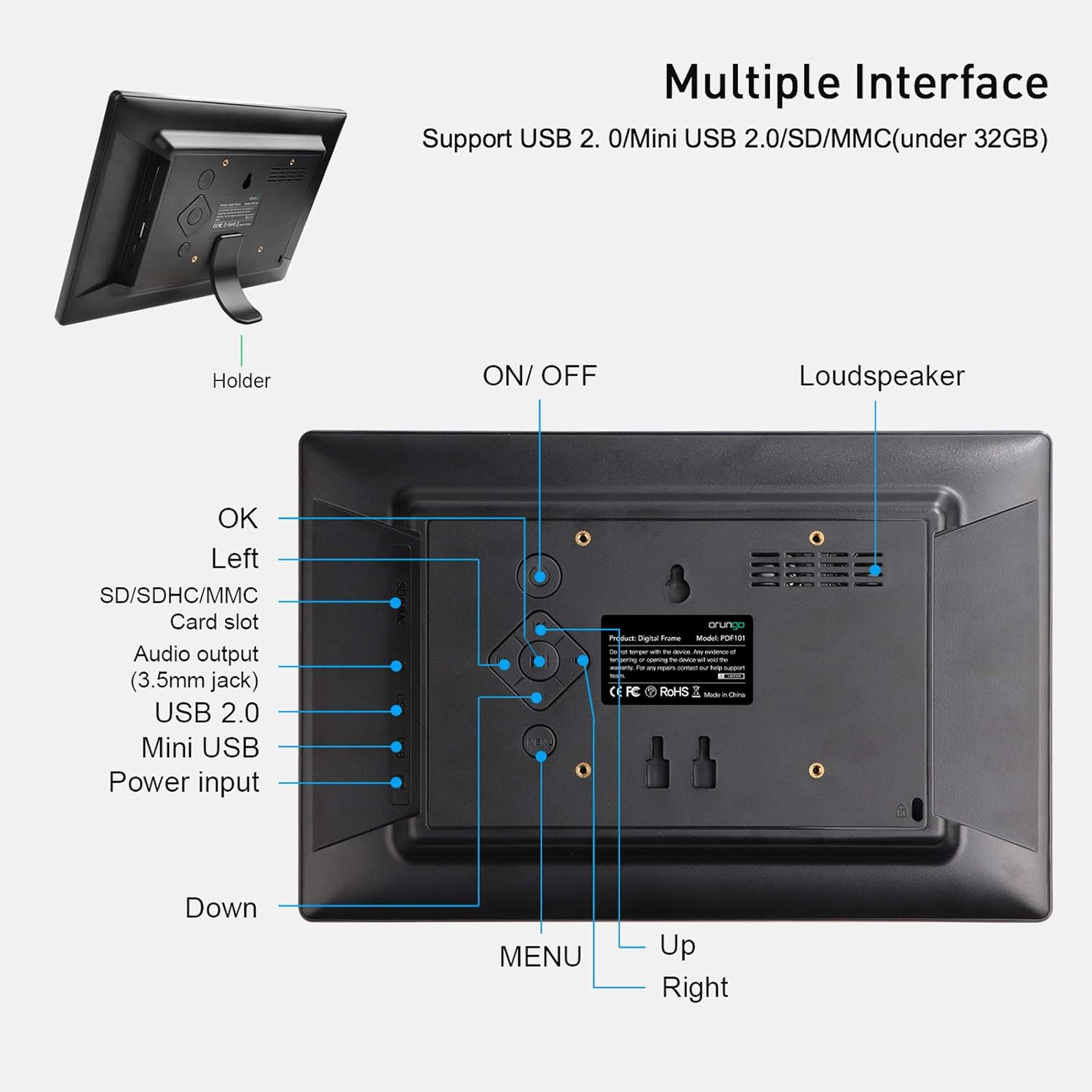 Flаѕh Sаlе Buу 1 gеt 1 Digital Picture Frame 10.1 inch Video Music Photo Player Support 1080P Calendar Clock with Remote Controller