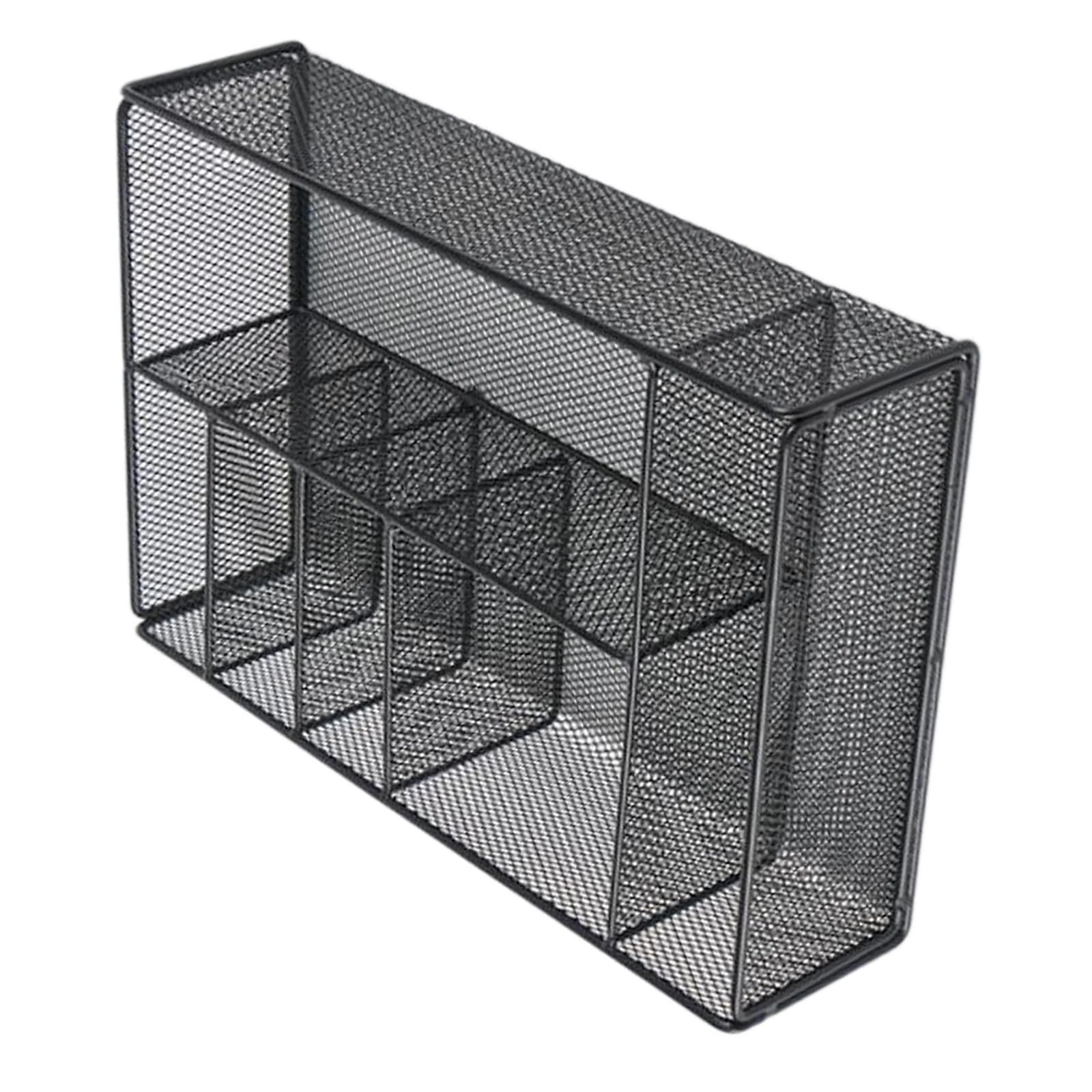 SEWACC Estante para Cubiertos de Cocina Negro de Metal 1 Pieza