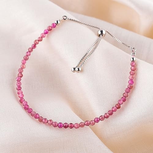Miniatura 11 de OdrillionGems Pulsera de bolo de plata de ley 925 con cuentas redondas facetadas, hecha a mano, minimalista, cristales curativos, deslizante