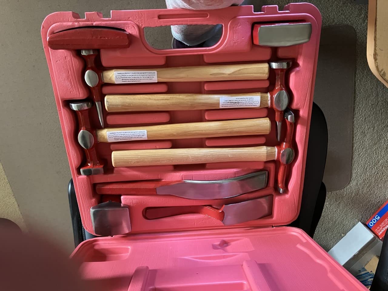 9 Piece Auto body hammer and dolly set, body hammers Repair Tool Dolly Kit, Carbon