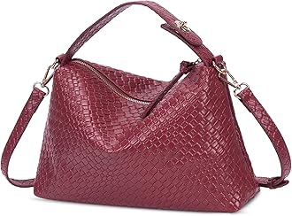 Lushandy Woven Purses for Women, Leather Woven Crossbody Bag Slouchy Hobo Bag Chic Tote Purse Trendy Satchel Shoulder Handbag