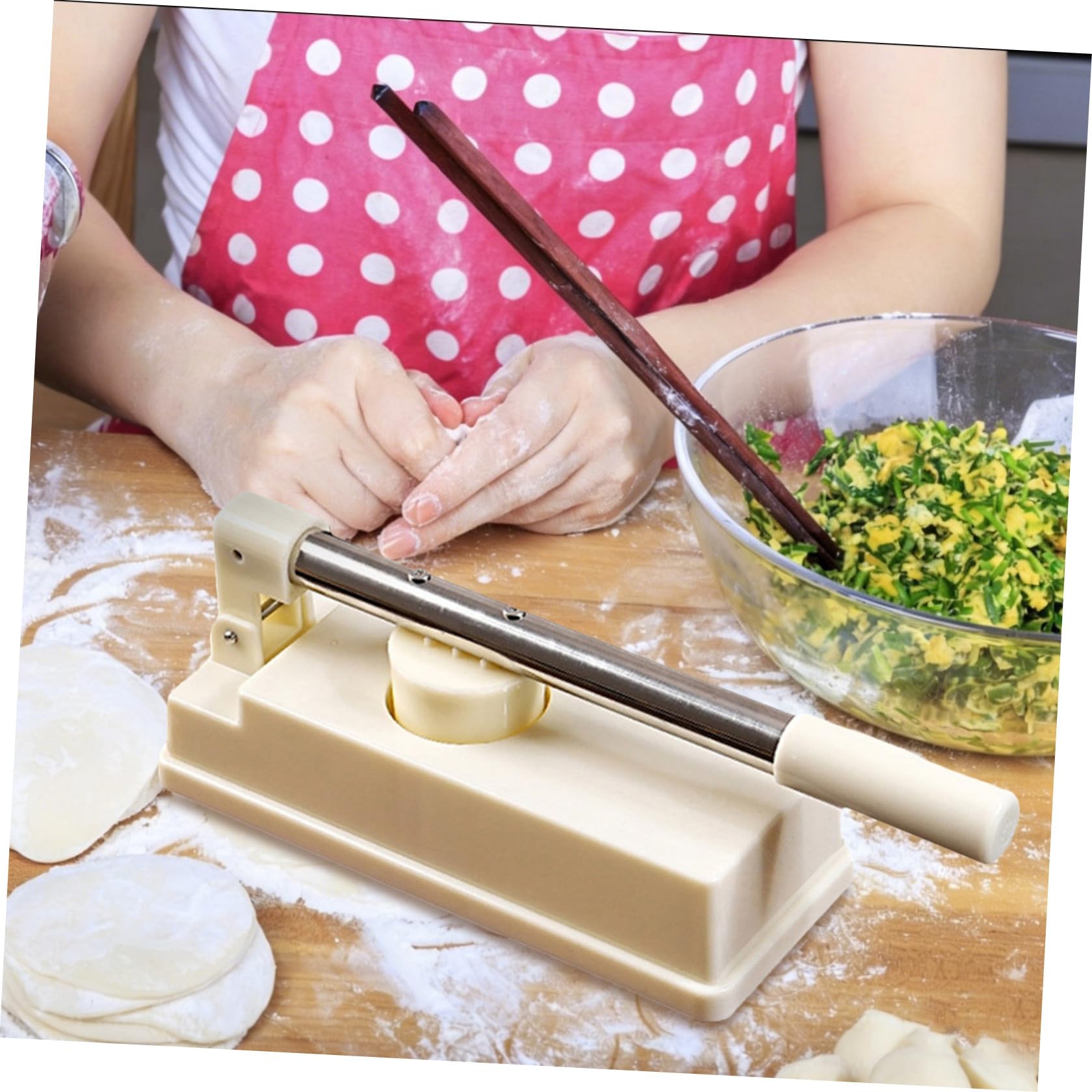 Toyvian Stampo per Dumpling in Abs e Acciaio Inox, Pressa per Pasta Struttura Profonda e Facile da Pulire, Utensile da Cucina per Ravioli e Involucri Fatti a Mano