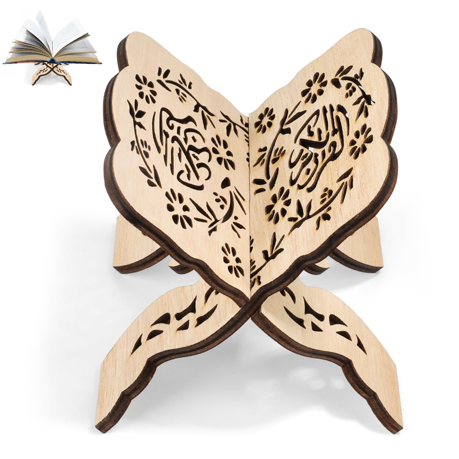 Support De Coran En Bois - 29,2 Cm - étagère Pliante Pour Livre Saint, Décoration Bureau, Maison