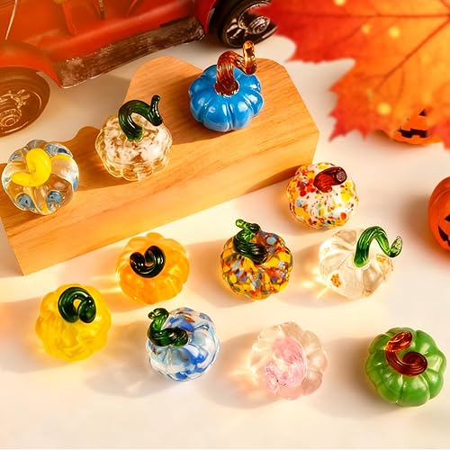 Miniatura 2 de 12 figuras de calabazas de vidrio para Halloween, Acción de Gracias, cosecha de otoño, decoración de Navidad, decoración de Navidad, diseño