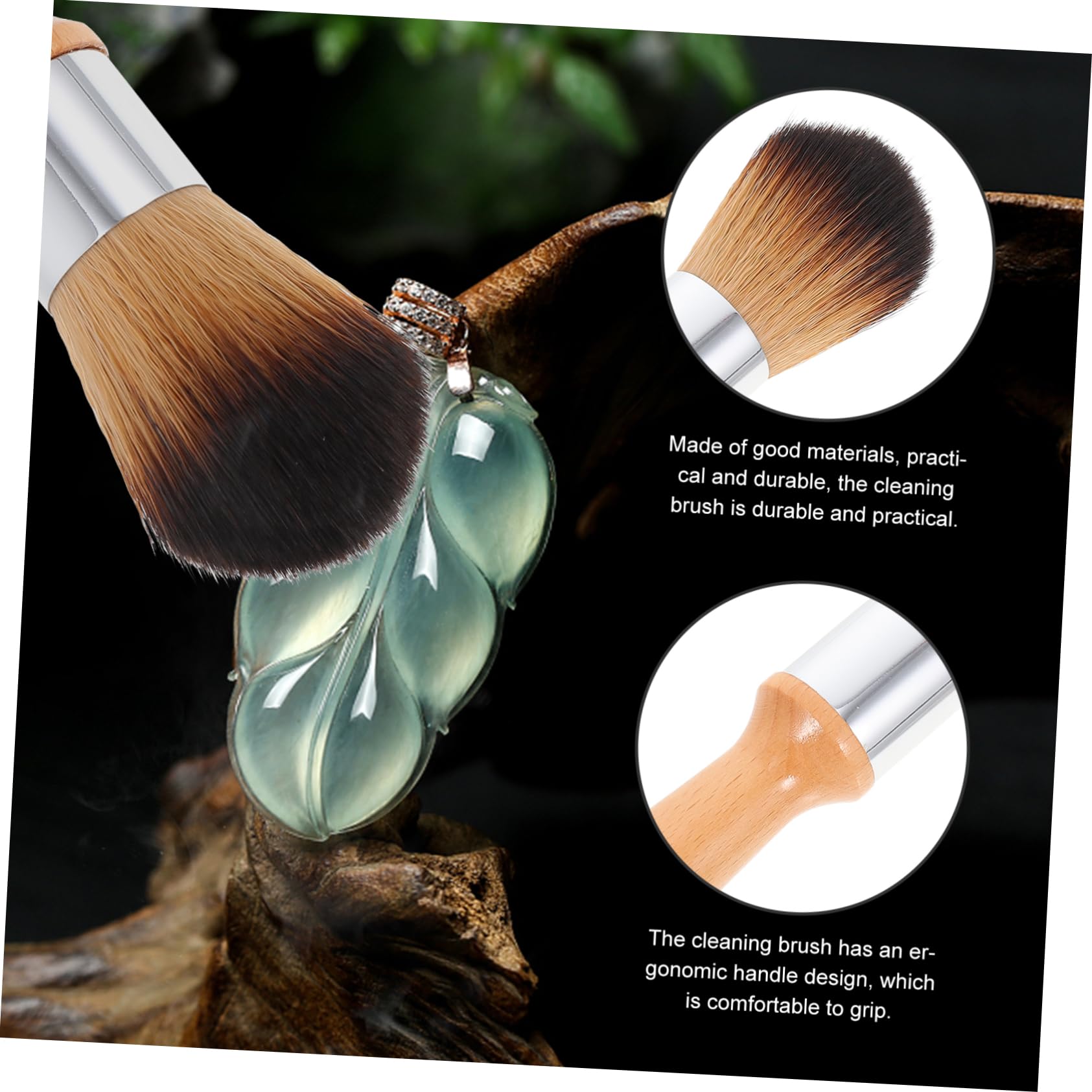 4piezas Cepillo De Limpieza De Madera Mango De Haya y Cerdas Para Instrumentos y Jade Para y Eliminación De