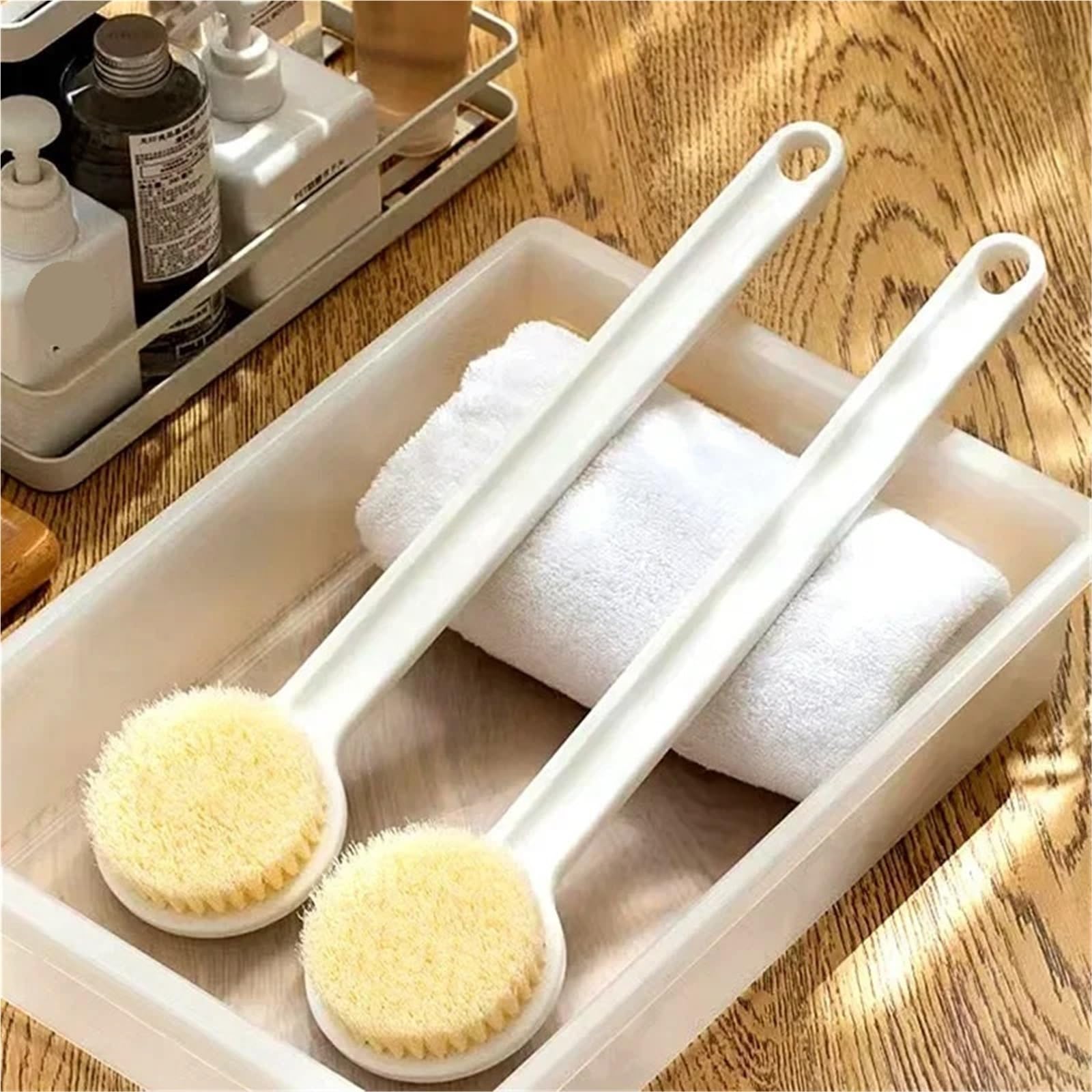 Rückenbürste 2Pcs Lange Griff Körper Peeling Wäscher Bad Pinsel Zurück Massage Duschen Pinsel Schaum Reinigung Pinsel Bad Zubehör Für Duschen